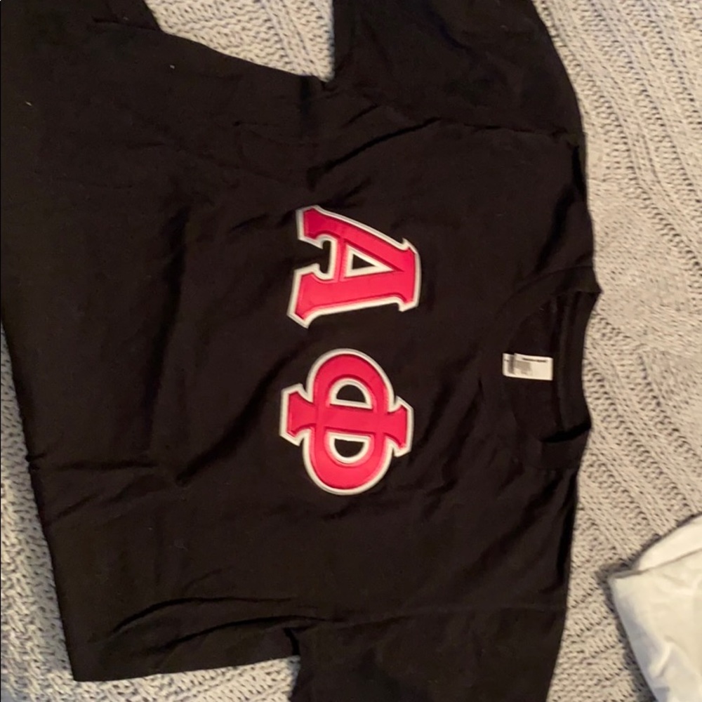 Alpha phi stitched letter shirt